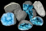 Lot: - Blue Colorful Dyed Geodes - Pieces #77262-1